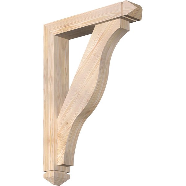 Ekena Millwork Funston Arts and Crafts Smooth Bracket w/ Offset Brace, Douglas Fir, 5 1/2"W x 28"D x 40"H BKT0604X28X40FST03SDF - main